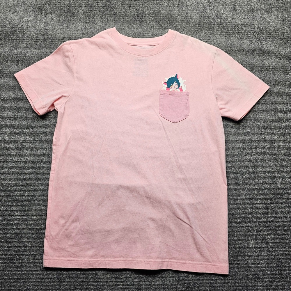 Riot Games League of Legends Ahri Pocket T-Shirt Pink Mens Medium Short Sleeve